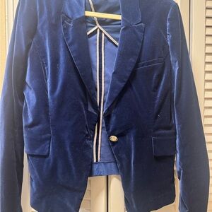 White House Black Market Blue Blazer Velvet Tailored